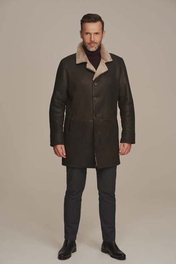 Men's real sheepskin coat