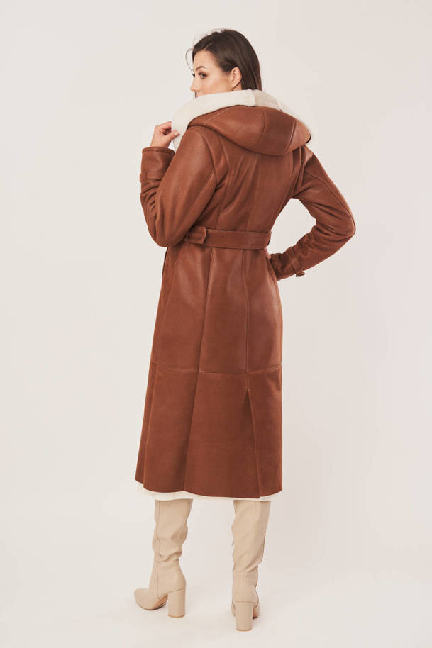 Women's long sheepskin coat